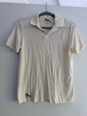 Men’s Tracksmith Cream Polo Shirt Size Small